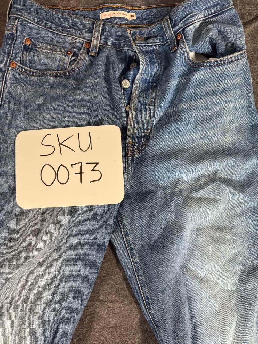 LEVI’s Ribcage Straight Ankle Jeans Women's 30x27 Light Wash Button Fly Big E